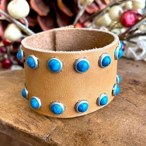 Leather Bracelet with Turquoise Kemestry. RODEO